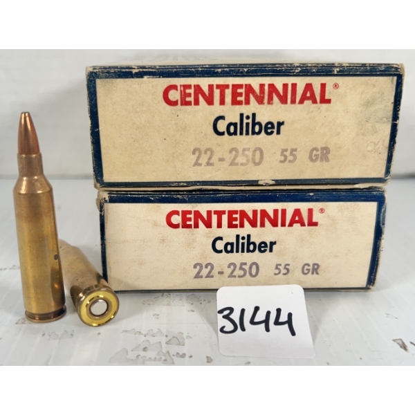 AMMO: 40X .22-250 REM - 55 GR SP