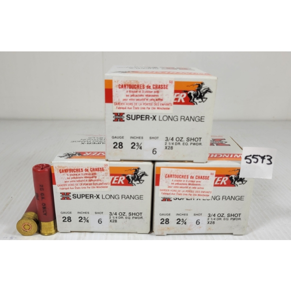 AMMO: 75X WINCHESTER SUPER X LR 28GA - 2 3/4IN - #6 SHOT