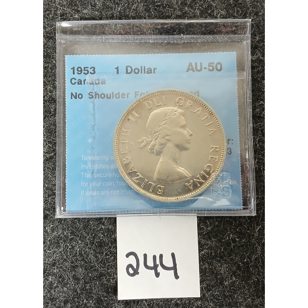 1953 CDN SILVER $1 COIN - CCCS GRADED
