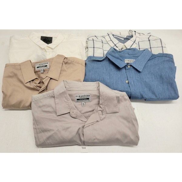 LOT OF 5 - CLASSIFIED & MINIMUM MEN'S LARGE DRESS SHIRTS