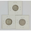 Image 2 : LOT OF 3 - 1913-1915 CDN 25 CENT SILVER COINS