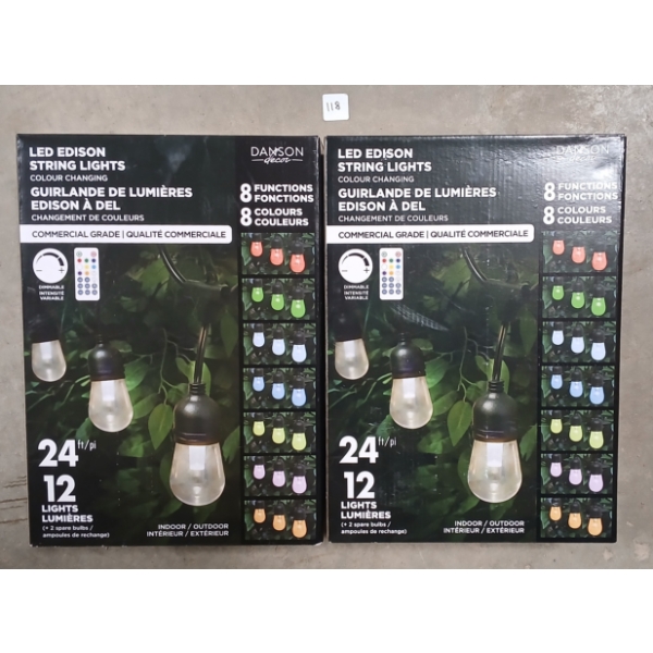 LOT OF 2 - DANSON LED EDISON STRING LIGHTS - NIB