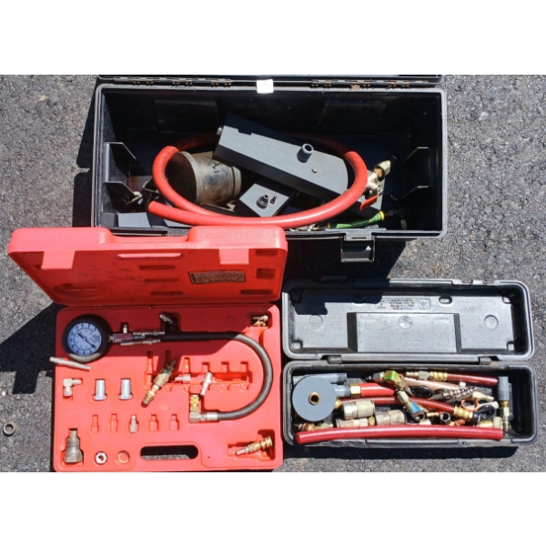 JOB LOT - CYLINDER PRESSURE GAUGE, MISC FITTINGS & AIR TOOL ACCESSORIES