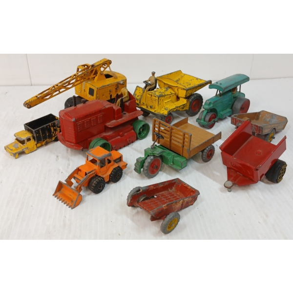 LOT OF 10 - DINKY, TONKA & MAJORETTE DIECAST CONSTRUCTION VEHICLE MODELS