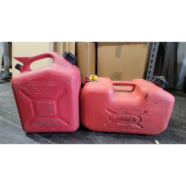LOT OF 2 - 2.5GAL FUEL CANS