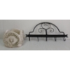 Image 3 : LOT OF 4 - WROUGHT IRON COAT HOOKS, NEOCLASSICAL PLANT POT & TRINKET BELLS
