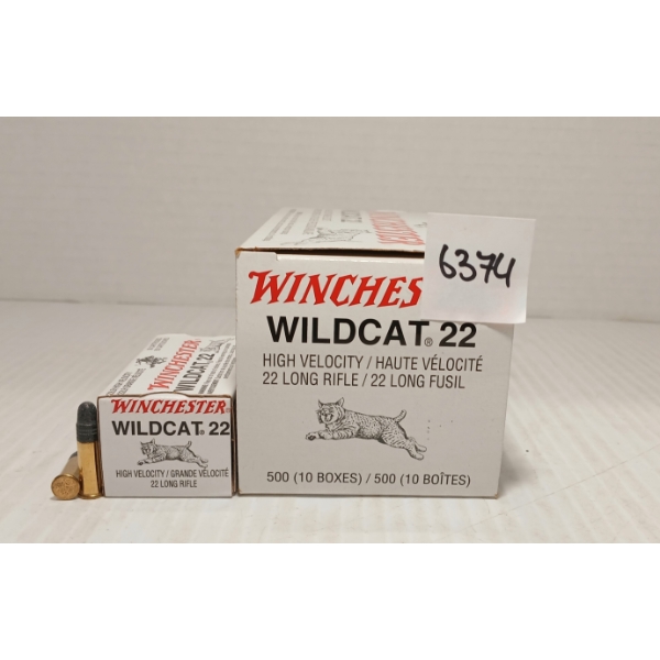 AMMO: 500X WINCHESTER WILDCAT .22 LR - 40GR - RN