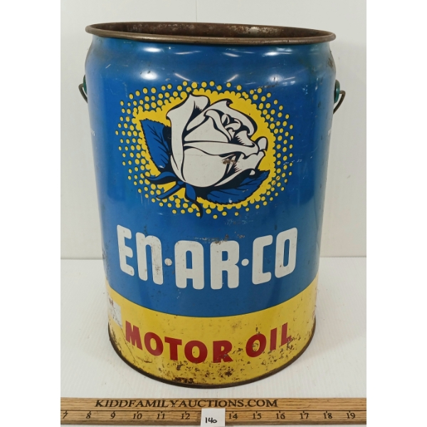 EN-AR-CO WHITE ROSE MOTOR OIL CAN - 5 GAL