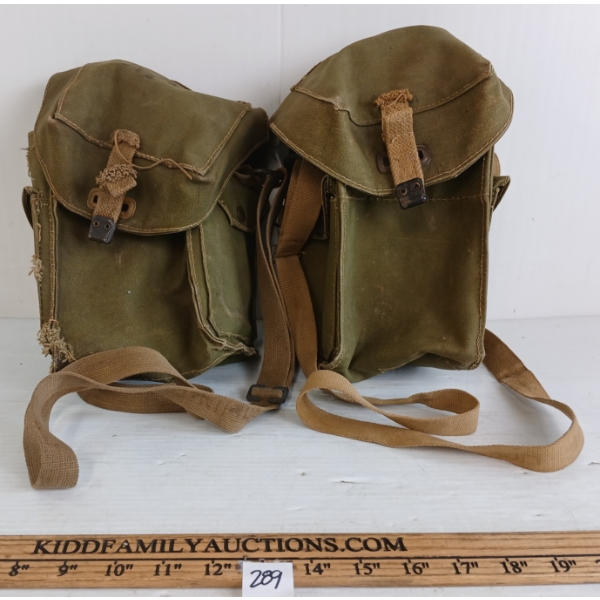 LOT OF 2 - WWII BRITISH LIGHT MKII RESPIRATOR BAGS