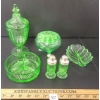 Image 4 : LOT OF 6 - ASSORTED URANIUM DEPRESSION GLASS PCS