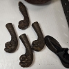 Image 3 : JOB LOT - CAST IRON POT, ORNATE CAST FEET, SHOE LAST ETC.