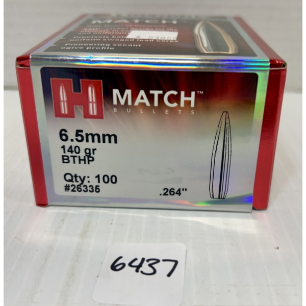 BULLETS: 100X HORNADY 6.5MM - 140 GR. - SEALED