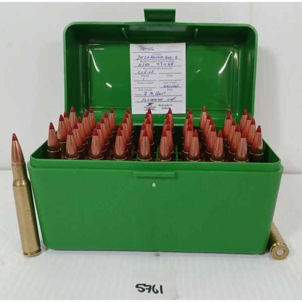 AMMO: 50X MIXED .30-06 SPRG - 200GR - HORNADY ELD-X - RELOADS