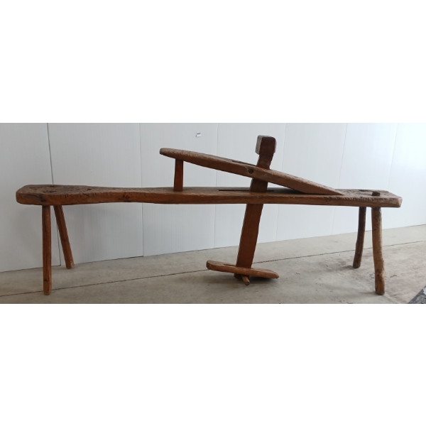 ANTIQUE LEATHER MAKER'S BENCH