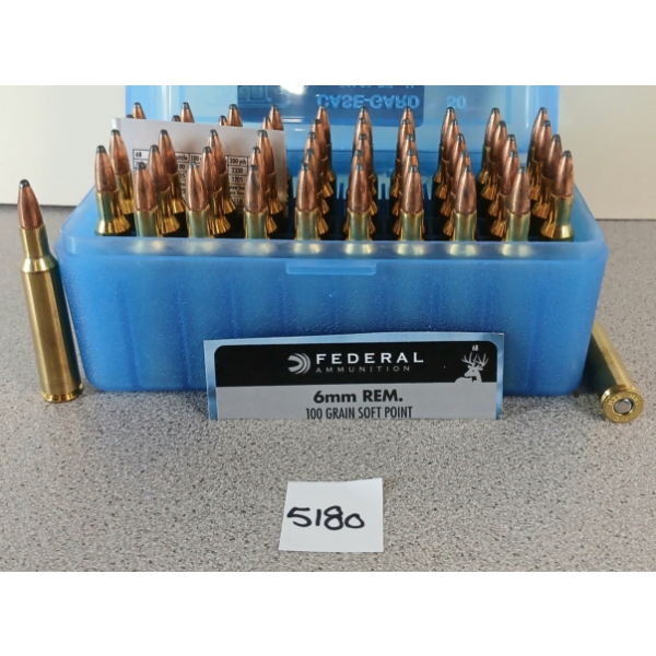 AMMO: 50X FEDERAL 6MM REM - 100GR - PSP - FACTORY LOADS