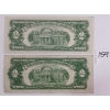 Image 2 : LOT OF 2 - 1953 & '63 U.S. RED SEALED $2 BANKNOTES