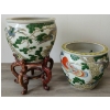 Image 4 : PAIR OF CHINESE PORCELAIN FISHBOWLS W/ STANDS
