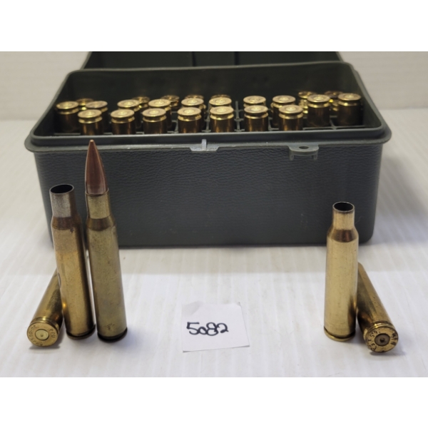 AMMO / BRASS: 1X FEDERAL .58 LIVE - 42X MIXED BRASS - INCL 30-06 SPRG, ETC