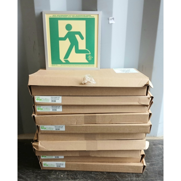 LOT OF 10 - GLOBRITE RUNNING MAN EXIT SIGNS