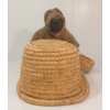 Image 3 : MAN ENTERING IGLOO BY JOHNNY INUKPUK (1911 - 2007) - GRASS, FUR & STONE