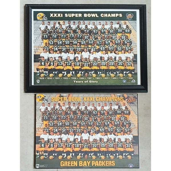 LOT OF 2 - SUPER BOWL XXXI CHAMPIONS GREEN BAY PACKERS PLAQUES