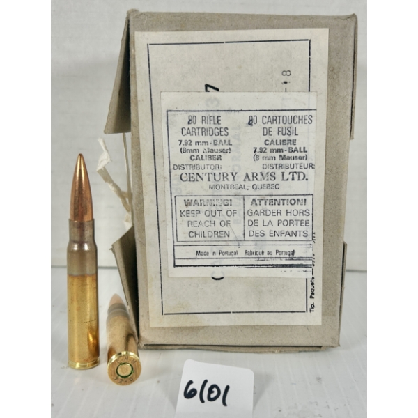 AMMO: 90X FNM 8 MM MAUSER - MILITARY FMJ