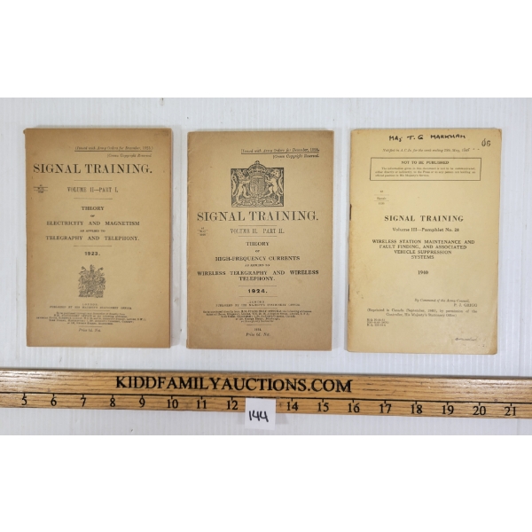 LOT OF 3 - SIGNAL TRAINING MANUALS - VOL I-III 