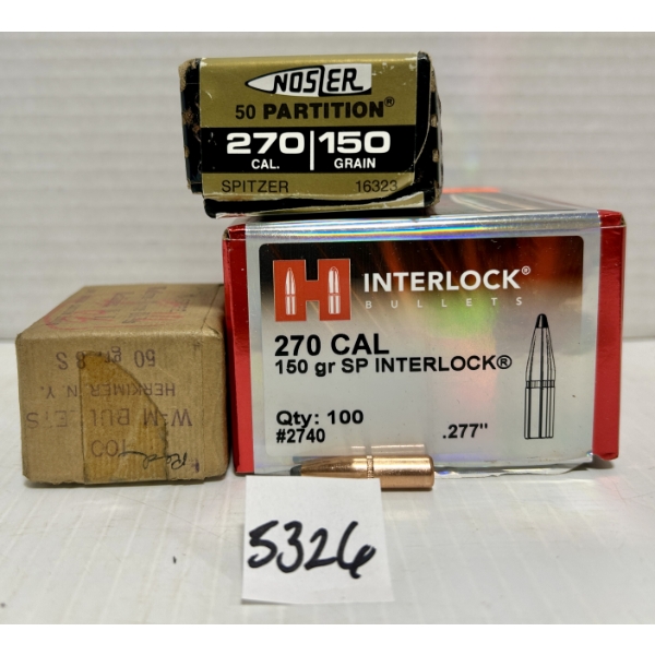 BULLETS: APPROX 120X .270 CAL MIXED 