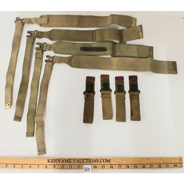 LOT OF 8 - WWII CDN P1937 WEBBING STRAPS & BRITISH P1937 SHOULDER STRAPS