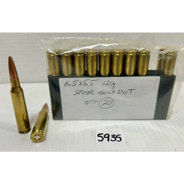 AMMO: 20X 6.5X55 - 120 GR. - RELOADS