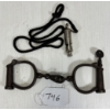 Image 1 : LOT OF 2 - NWMP WHISTLE & HANDCUFFS W/ KEY