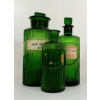 Image 2 : SET OF GREEN GLASS APOTHECARY BOTTLES