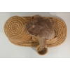 Image 6 : MAN ENTERING IGLOO BY JOHNNY INUKPUK (1911 - 2007) - GRASS, FUR & STONE