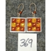 Image 1 : PAIR OF AMBER & STERLING CHECKERD EARRINGS