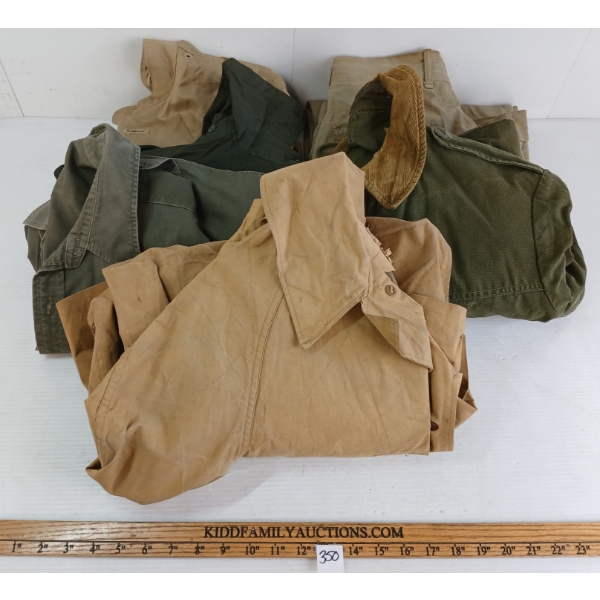 JOB LOT - CDN & BRIT FIELD WEAR - INCL SHIRTS, PANTS, TRENCH COAT, ETC
