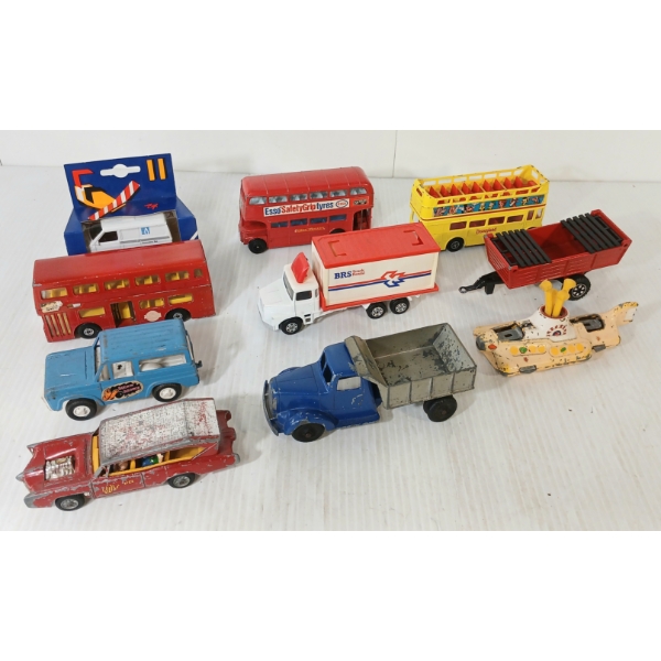 LOT OF 10 - DIECAST MODELS - INCL DINKY, TOOTSIE, LESNEY, ETC