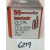 Image 1 : BULLETS: 100X HORNADY INTERLOCK .25CAL - 117GR - BTSP