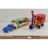 Image 1 : LOT OF 2 - PLASTIC CRANE & RENWAL CAR HAULER