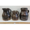 Image 1 : LOT OF 3 - STONEWARE SALT GLAZE PITCHERS - ONE MARKED TORONTO
