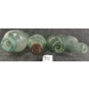 Image 5 : LOT OF 4 - AQUA GREEN BLOB TOP SCREW CAP, SQUARE SHOULDER & LONG NECK EMBOSSED BOTTLES