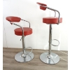Image 6 : LOT OF 2 - RED FAUX LEATHER BAR STOOLS