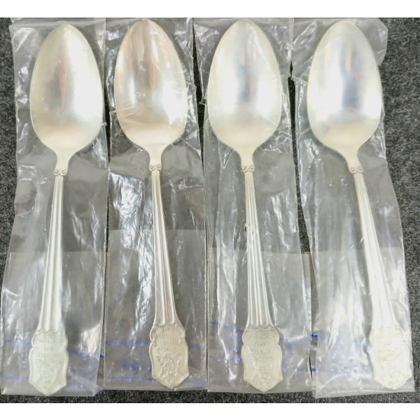 LOT OF 4 - WALLACE BROS STERLING SILVER FLATWARE SPOONS