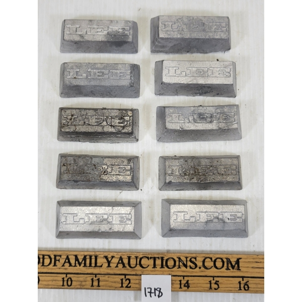 LOT OF 10 - LEE LEAD INGOTS