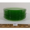 Image 5 : LOT OF 10 - GREEN DEPRESSION GLASS LUNCH PLATES