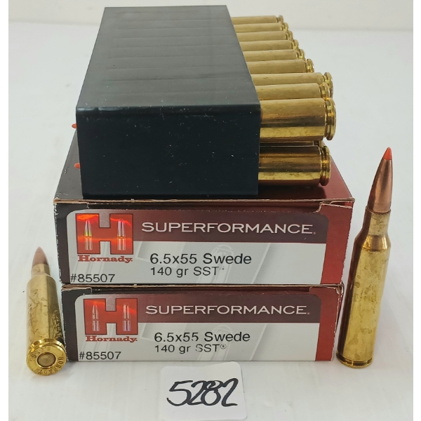 AMMO: 40X HORNADY SUPERFORMANCE 6.5X55SWEDISH - 140GR - SST