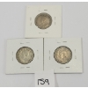 Image 2 : LOT OF 3 - CDN 25 CENT SILVER COINS - INCL 1936, 1937 & 1938