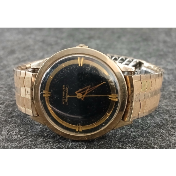 1960'S WITTNAUER AUTOMATIC 10K GOLD WATCH
