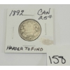 1892 CDN 25 CENT COIN