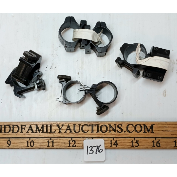 LOT OF 4 - PAIRS OF MISC 1IN SCOPE RINGS