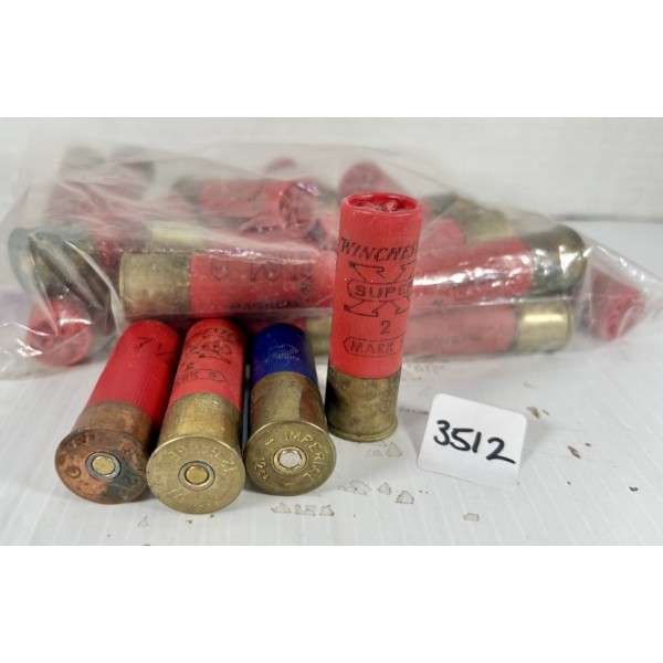 AMMO: APPROX 35X MIXED 12 GA 2-3/4IN & 3IN MOSTLY NO.2